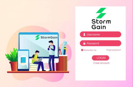 Kako se prijaviti i prijaviti račun u StormGain